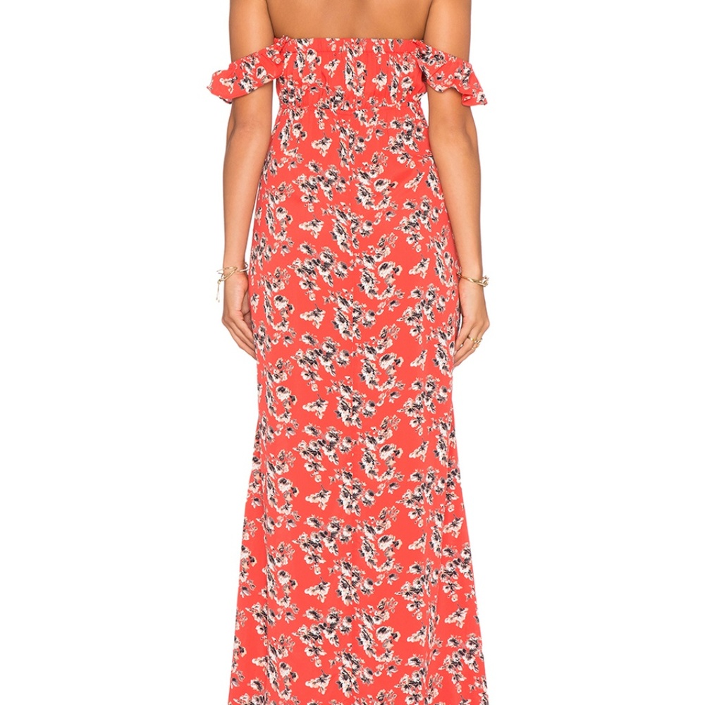 FLYNN SKYE Bardot Maxi Dress RED worn once, LARGE